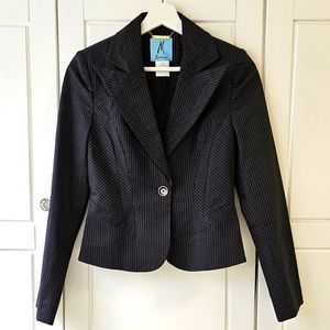 Navy Pinstripe Blazer Jacket